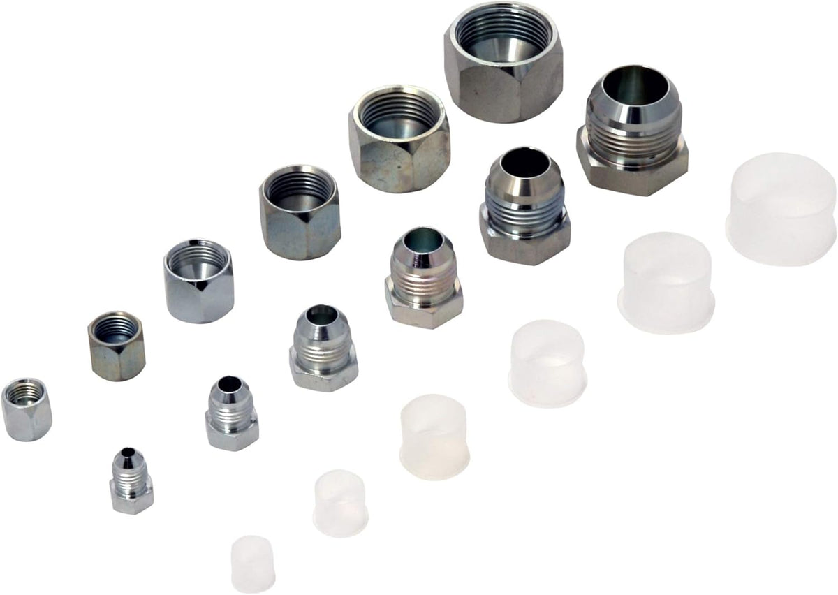 64 Pcs Galvanized Steel Flare Thread Cap & Plug Assortment Kit O354