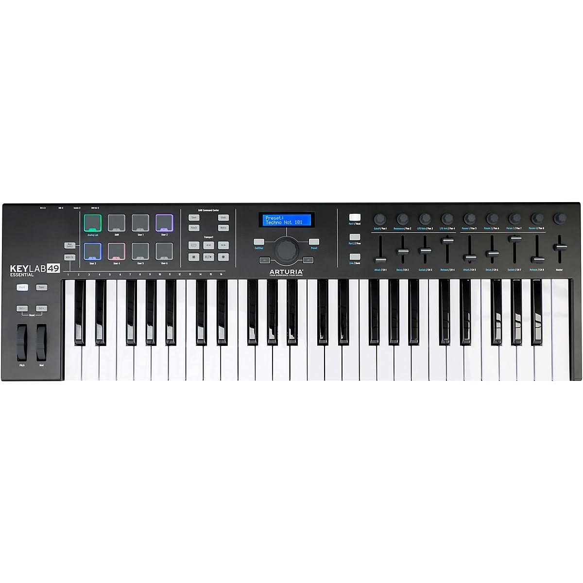 49 Key Black Midi Keyboard Controller U179976