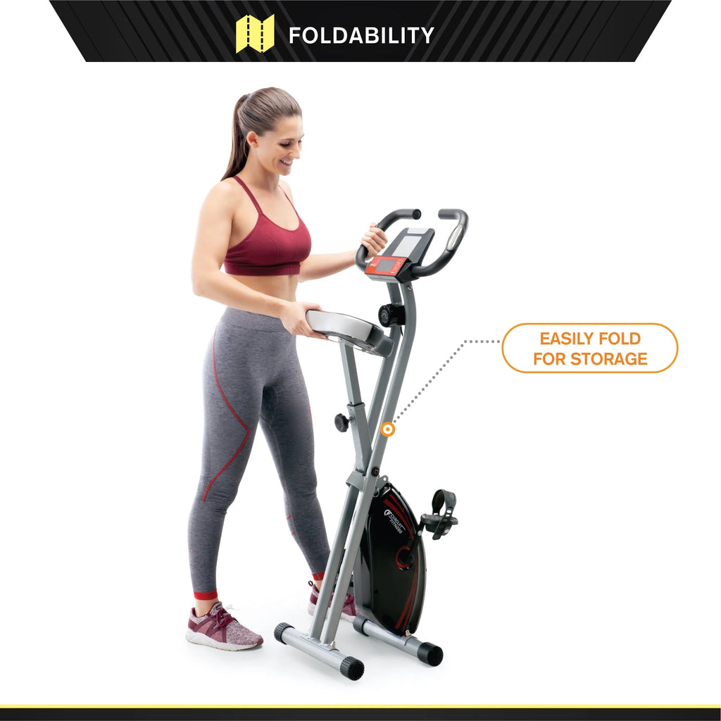 Folding Upright Exercise Bike with Adjustable Resistance A9122