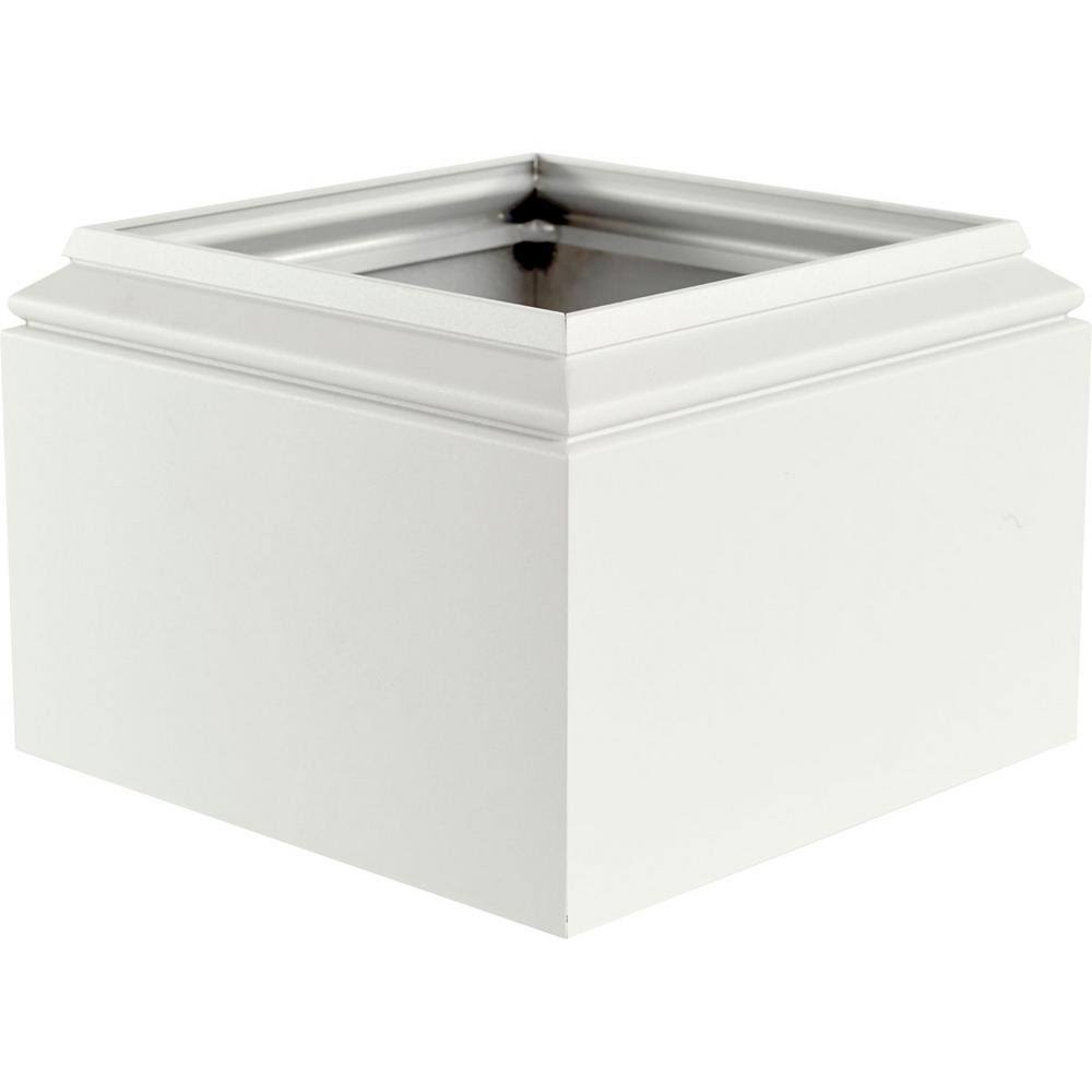9 in. Aluminum Natchez Capital and Base with Textured White Finish A8575
