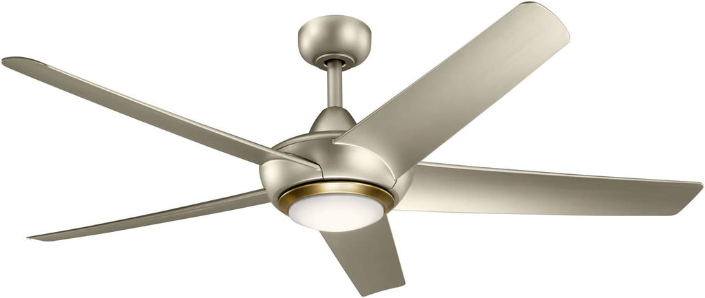 52 inch LED Ceiling Fan in Nickel with Frosted White Polycarbonate Lens Z4742