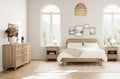 4 Piece Dresser and Nightstand Sets with Charging Station, Oak L4762