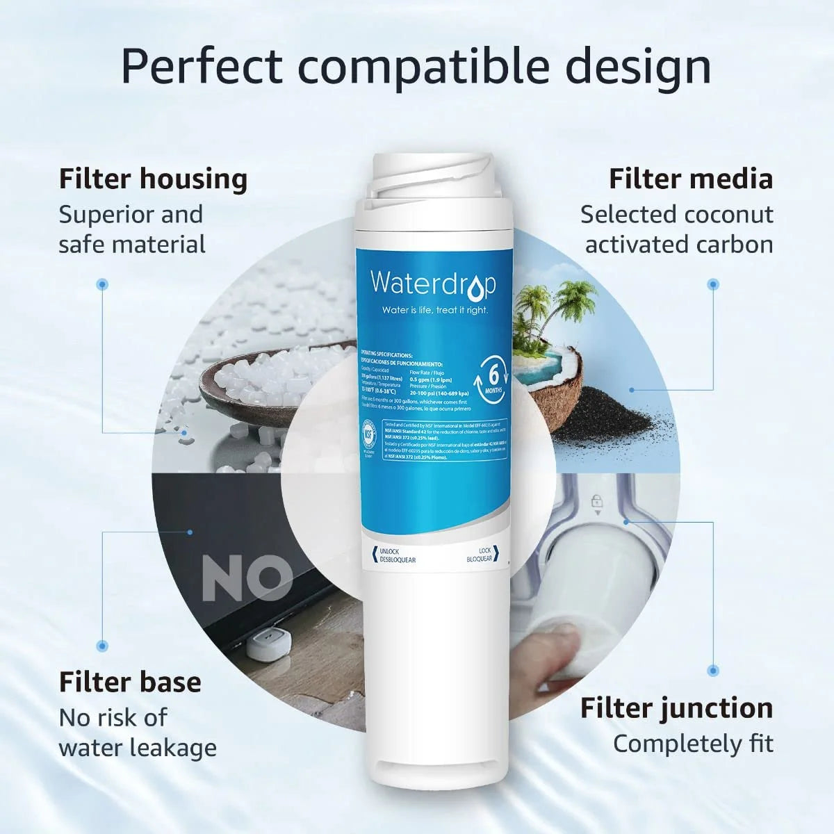 6 Pack Refrigerator Water Filter B9709