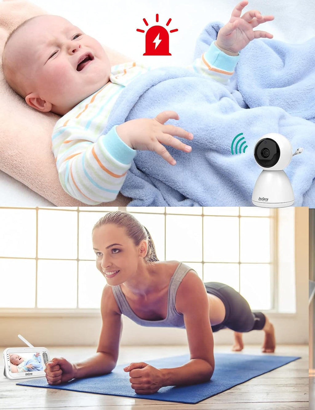 Baby Monitor with 2 Camera and Audio 4.3 Inches LCD Split Screen L6637