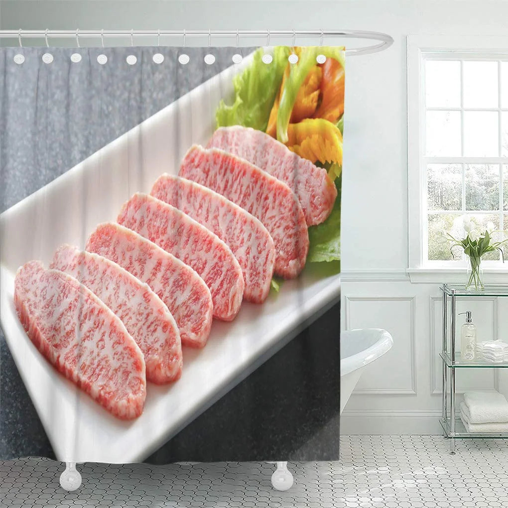Red Wagyu Beef Bath Shower Curtain 60x72 inch H999