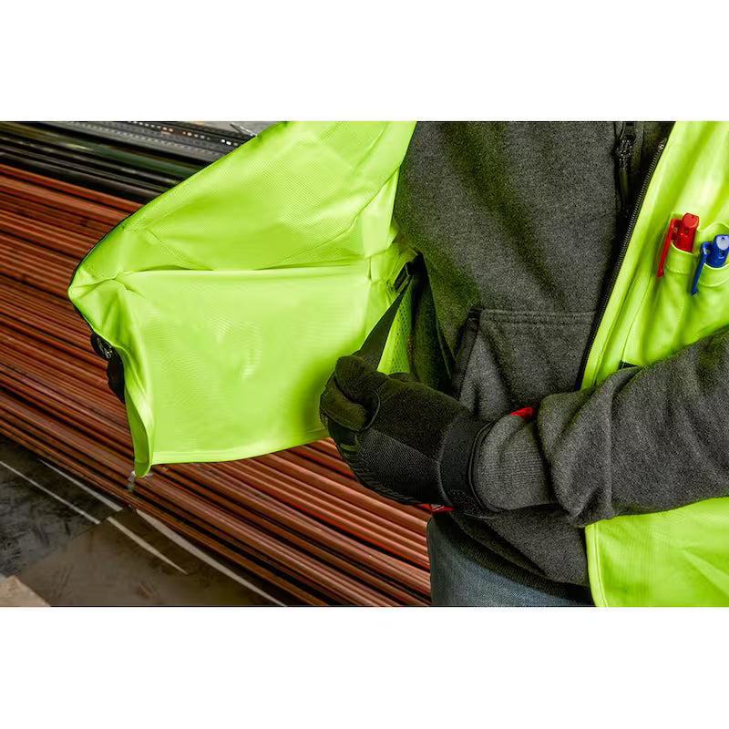 Yellow Class 2 High Visibility Safety Vest with 10 Pockets 12-Pack X239414
