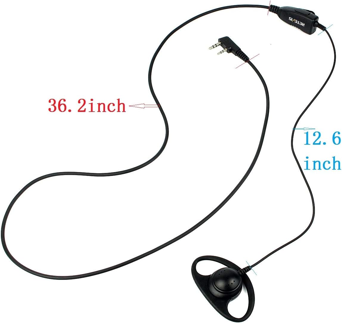 Case of 10 2 Pin D-Type Headset for 2 Way Radios P72069