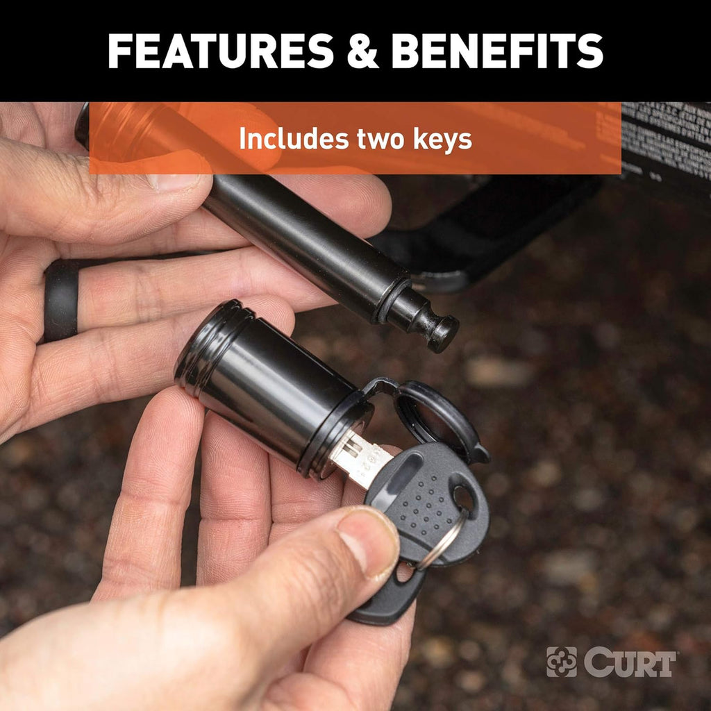 Black 5/8-Inch Pin Diameter Trailer Hitch Lock R673154