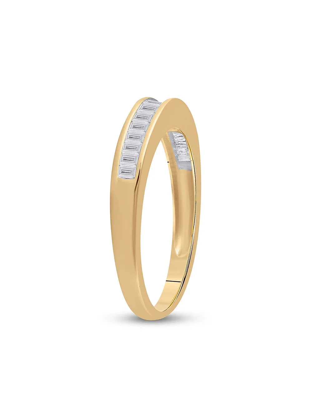 10kt Yellow Gold Baguette Diamond Wedding Band 1/4 Cttw F586