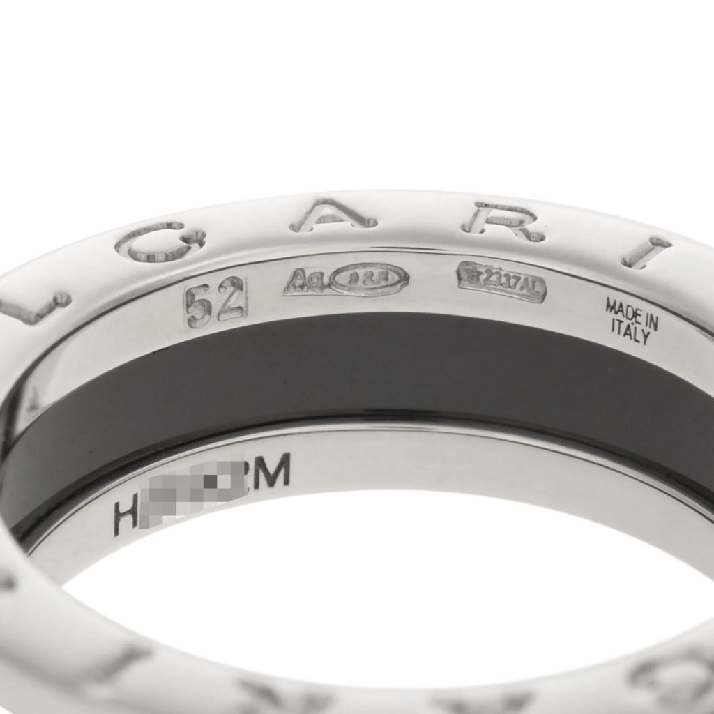 Pre-Owned SV925 Black Ceramic Ring X6231