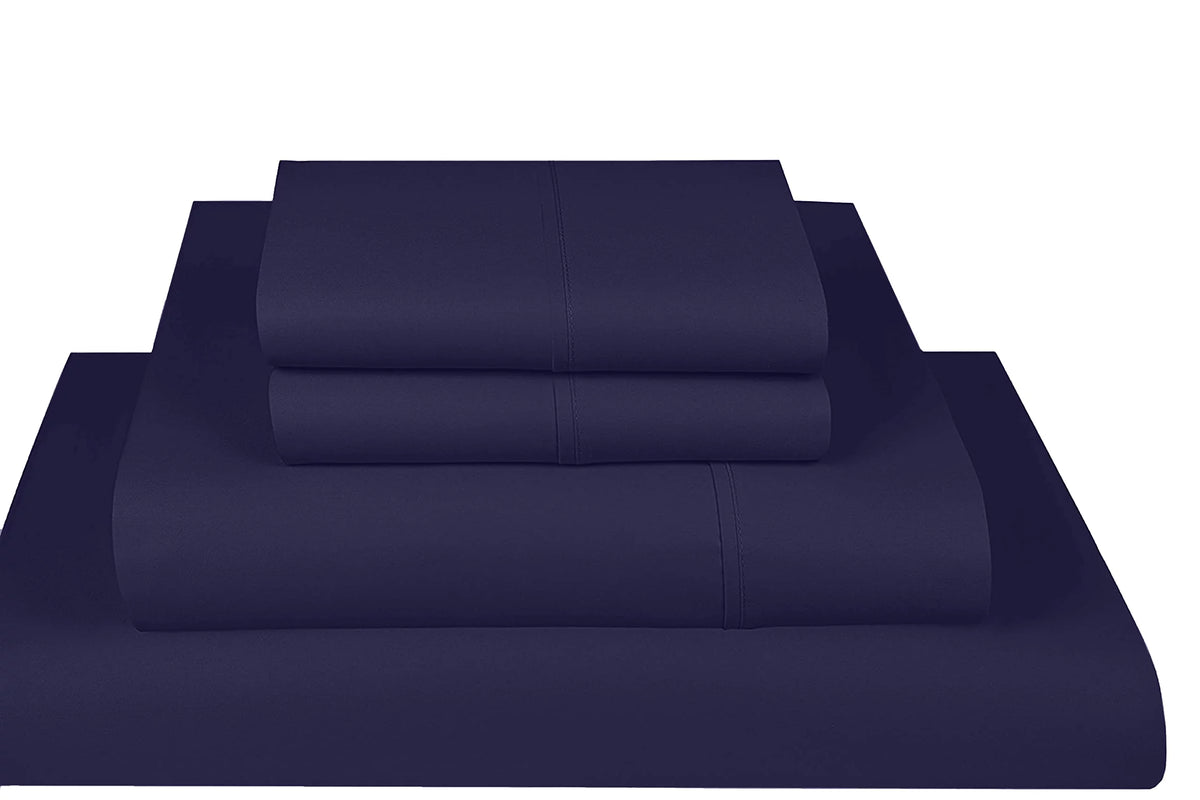 100% Egyptian Cotton 4-Piece Bed Sheet Set King Plum Q4299