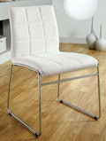 White Leatherette Side Chair Set of 2 E152