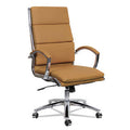 High-Back Swivel/Tilt Chair, Black Leather, Chrome Frame W7921