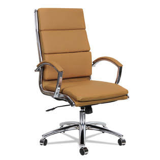 High-Back Swivel/Tilt Chair, Black Leather, Chrome Frame W7921