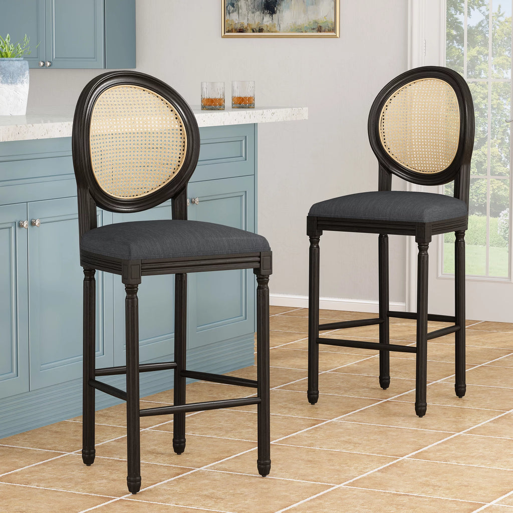 Upholstered Wood Barstools Set of 2 X512