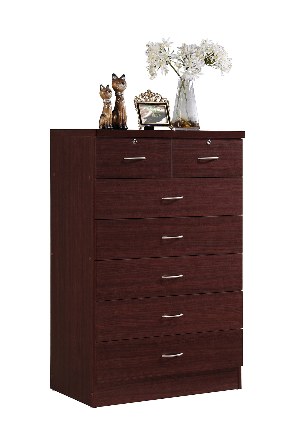 7 Drawer Mahogany Dresser with Two Locks W921