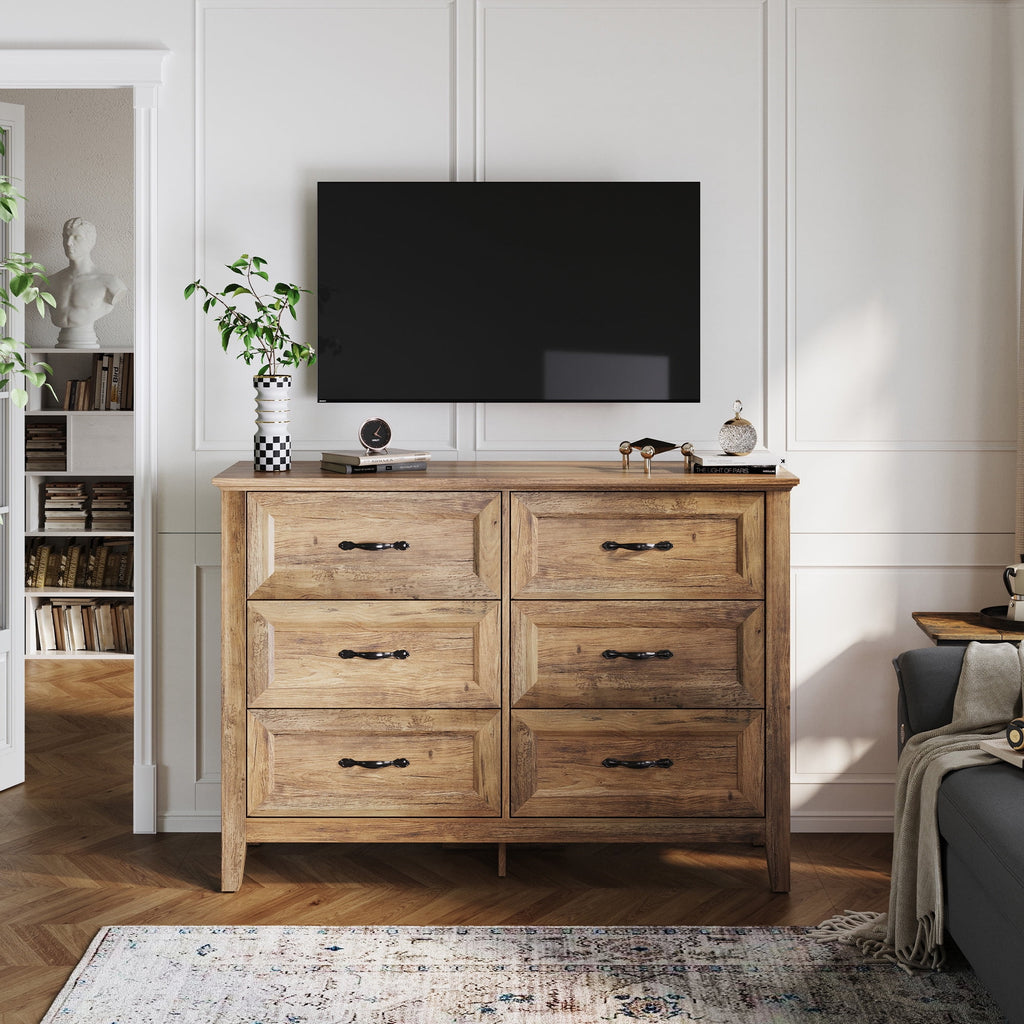 6 Drawer Rustic Oak Dresser I88258