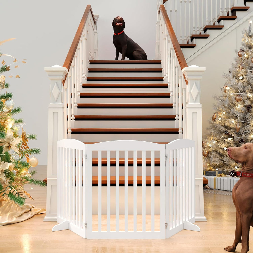 White 72" Tall 30" Wooden Pet Gate I81273