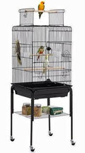 47 Inch Rolling Metal Bird Cage with Play Top Stand L336148