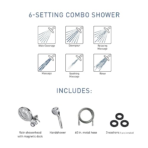 Spot Resist Brushed Nickel Six-Function Handheld Showerhead Q86555