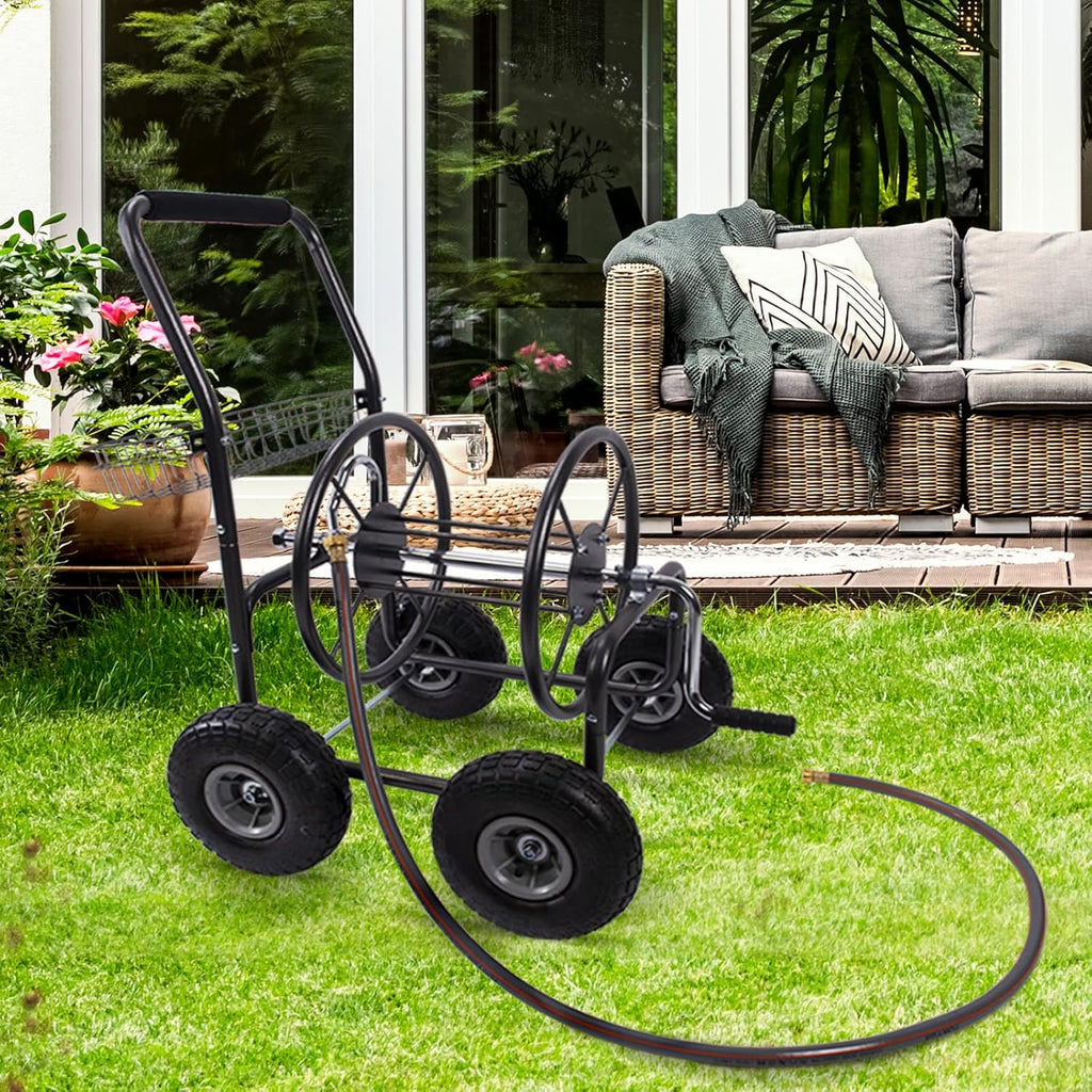 Garden Hose Reel Cart with 4 Wheels, 250-Feet Capacity G913139