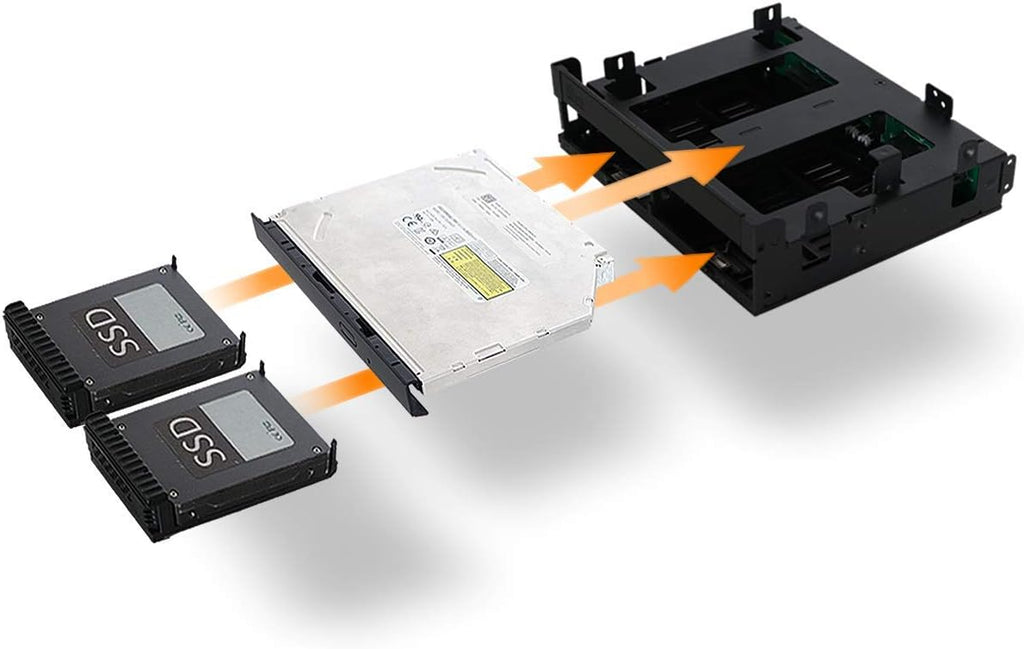 2 x 2.5 SAS/SATA HDD/SSD Mobile Rack + Slim Optical Drive Slot for 5.25 Bay S390