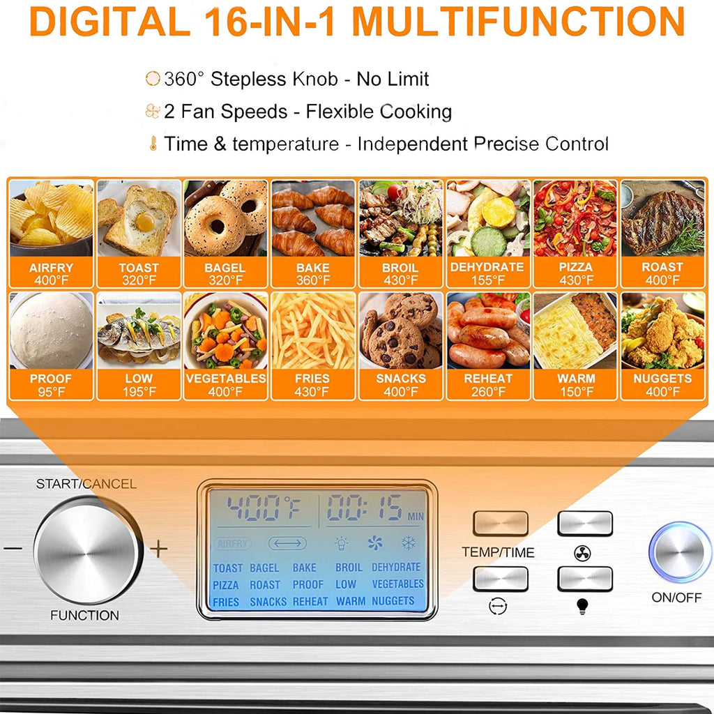 16 in 1 24.5QT Stainless Steel Air Fryer Oven W80247