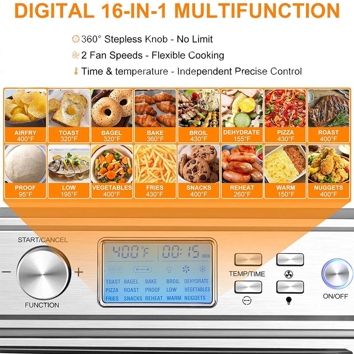 16 in 1 24.5QT Stainless Steel Air Fryer Oven W80247