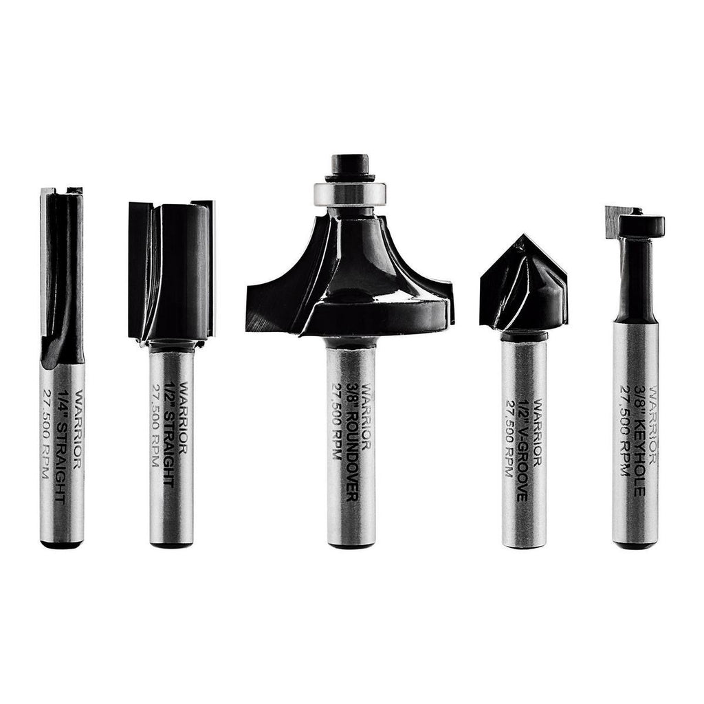 Carbide Router Bit Set, 5-Piece W34422