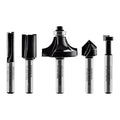 Carbide Router Bit Set, 5-Piece W34422