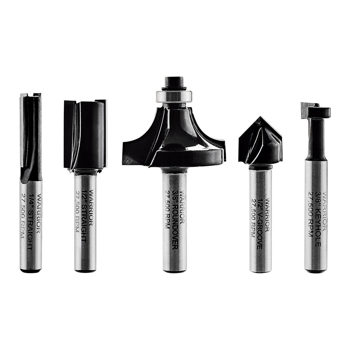 Carbide Router Bit Set, 5-Piece W34422