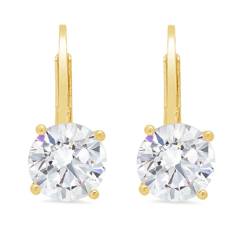 18K Yellow Gold Diamond Dangle Earrings I77627