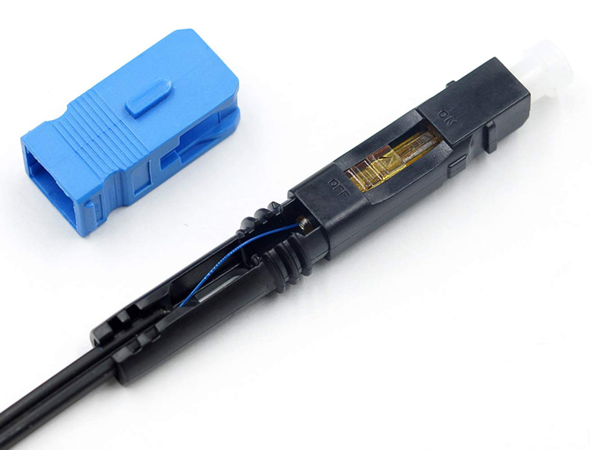 100pcs Fiber Optic Quick Connector with Matched Tools, Single Mode SM 9/125 Mechanical Fast Connectors, Pack of 2 M4726