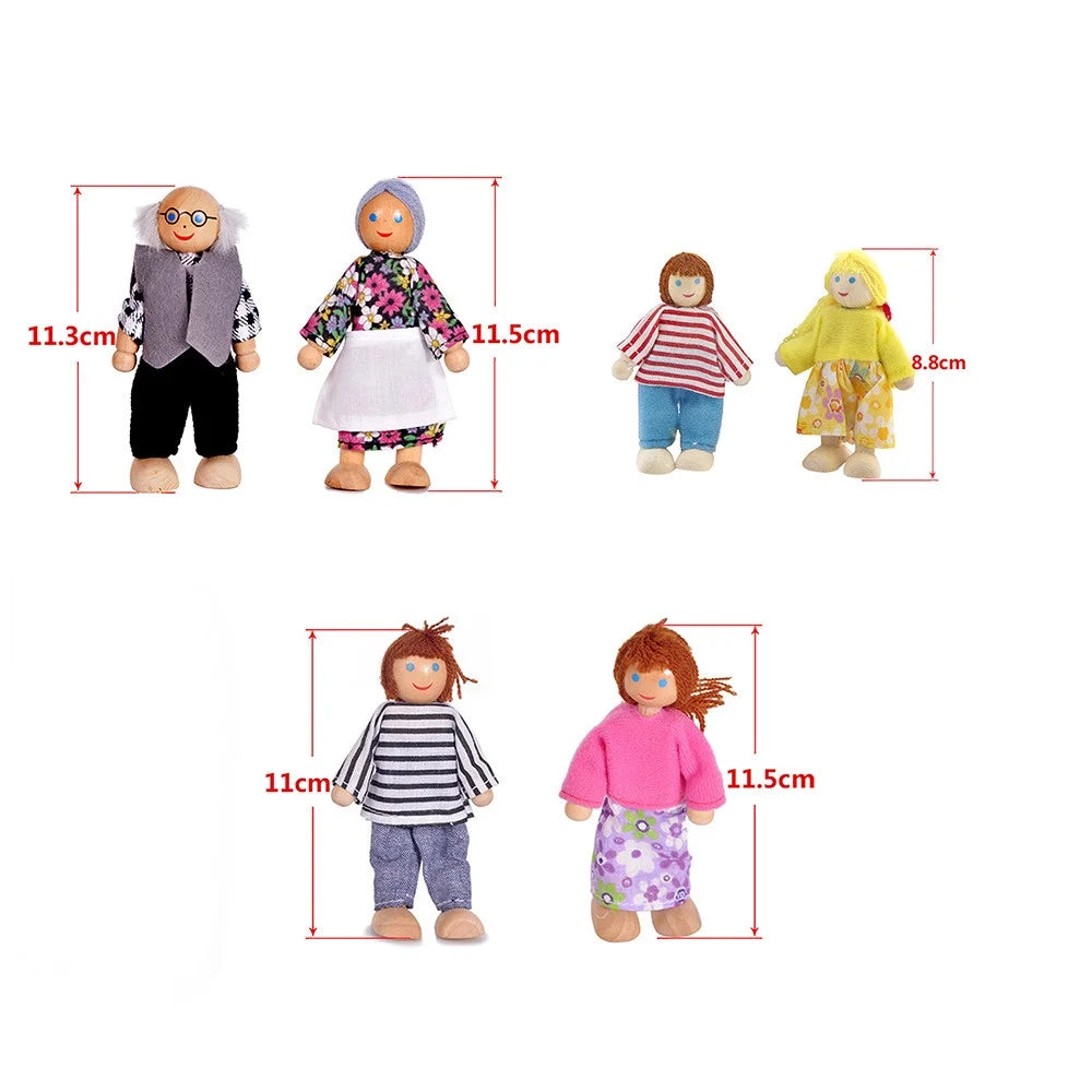 6 People Dolls House Family Miniature Set O56591