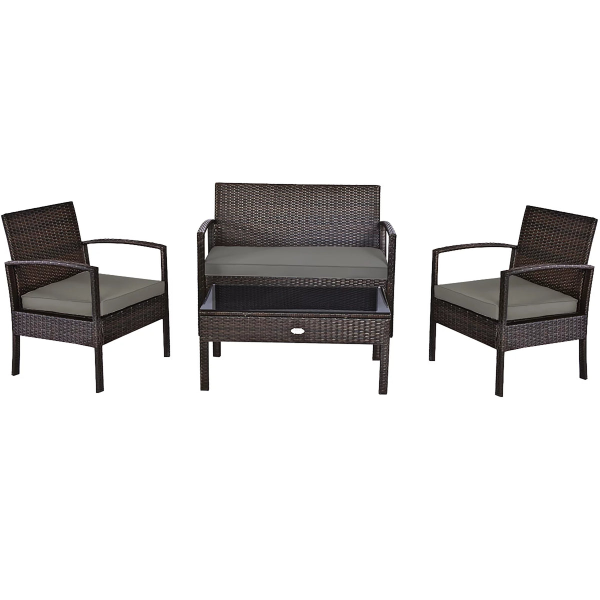 4 Pc Outdoor Patio Rattan Furniture Set A84472