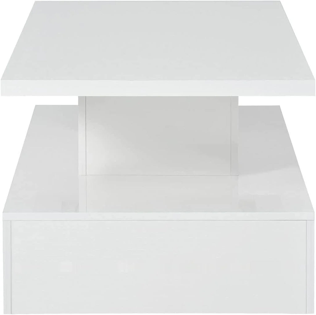 White 47 In Coffee Table with LED Light and Control E844