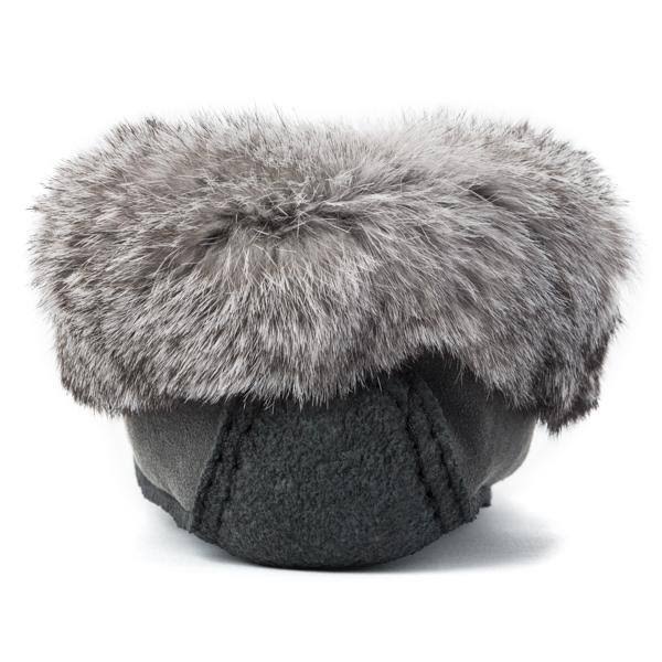 Genuine Rabbit Fur Trim Moccasin E1621