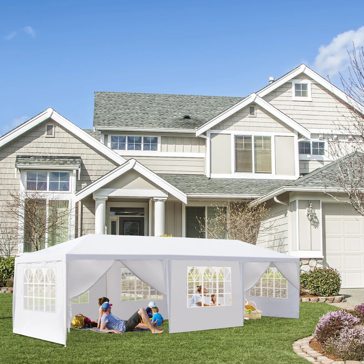 10'x 20' White Party Tent with Sides B5909