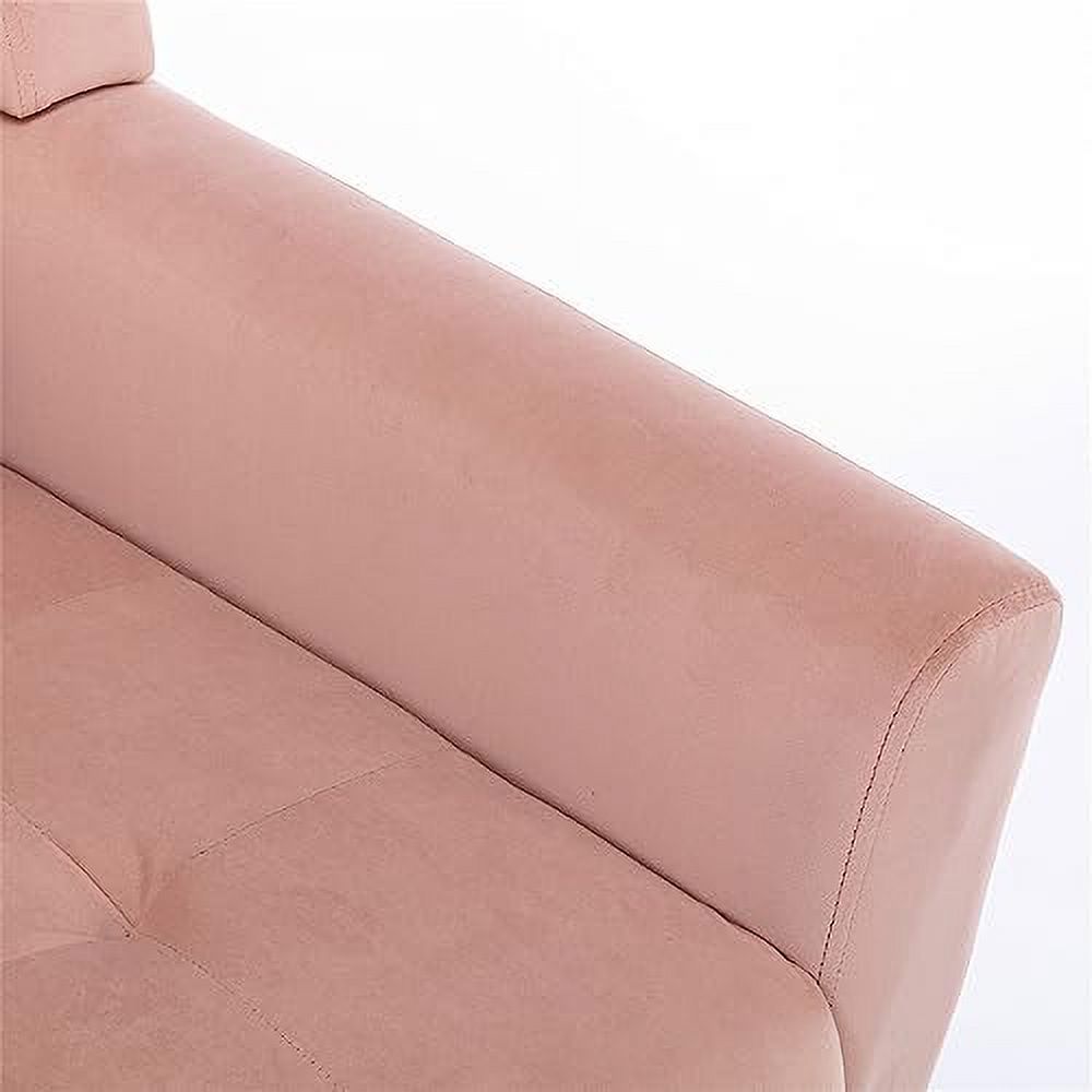 Velvet Tufted Wingback Armchair with Solid Wood Legs N34031