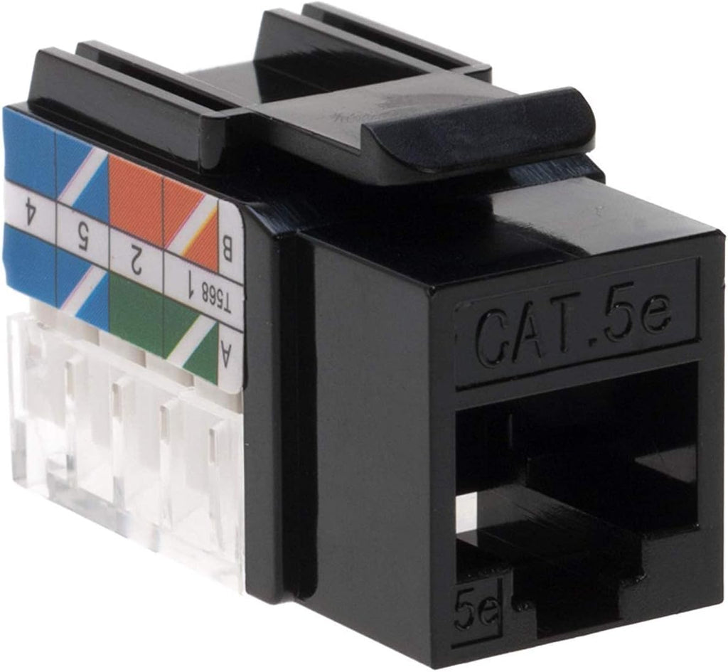 Cat5e RJ45 Punch-Down Keystone Jack Black (50) V61516