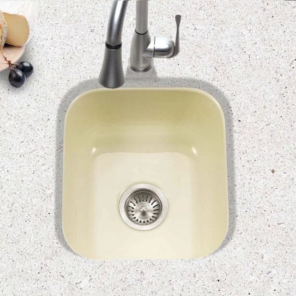 15-5/8" x 17-5/16" Porcelain Enamel Steel Undermount Bar/Prep Sink T154957