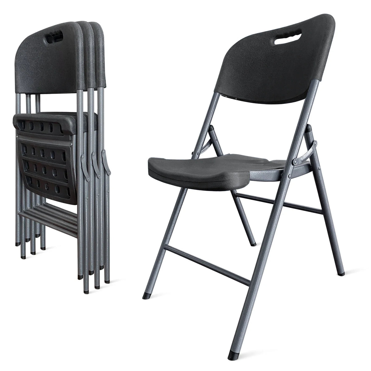Folding Chairs 4 Pack Plastic Stackable D113574
