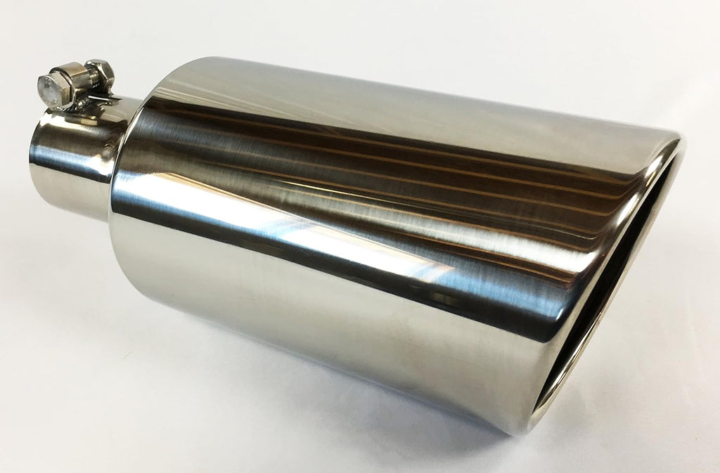 Polished Stainless Steel Bolt On Rolled Slant Exhaust Tip Pack of 2 O427
