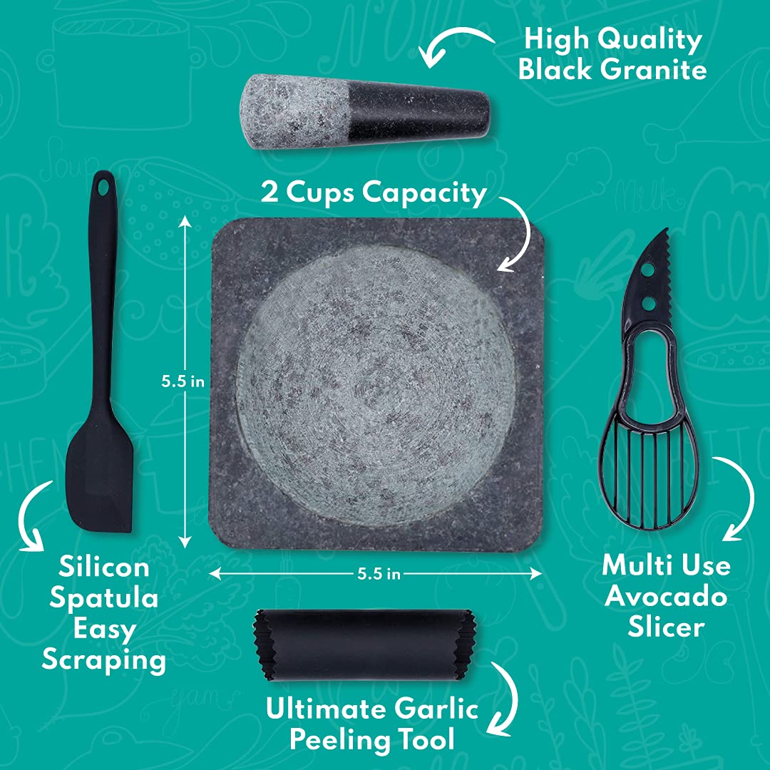 Large Granite Mortar and Pestle Set, Pack of 2 G8615