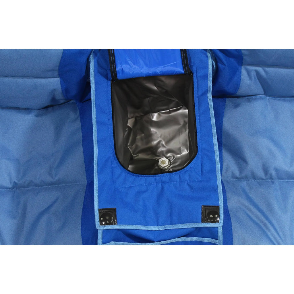 Blue Double Folding Lawn Chair with Cooler P7922