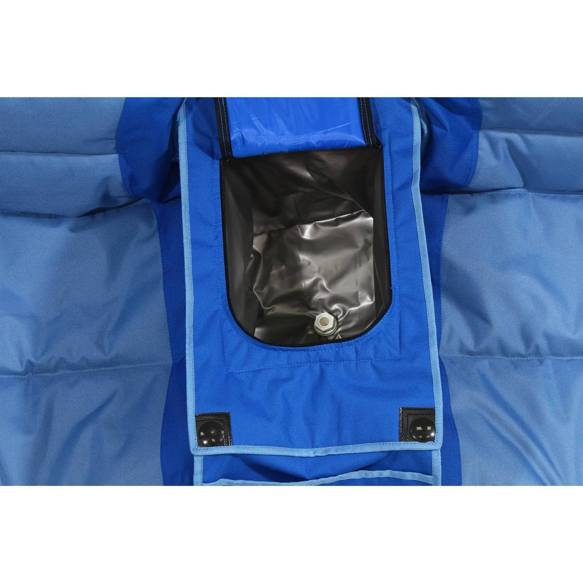 Blue Double Folding Lawn Chair with Cooler P7922