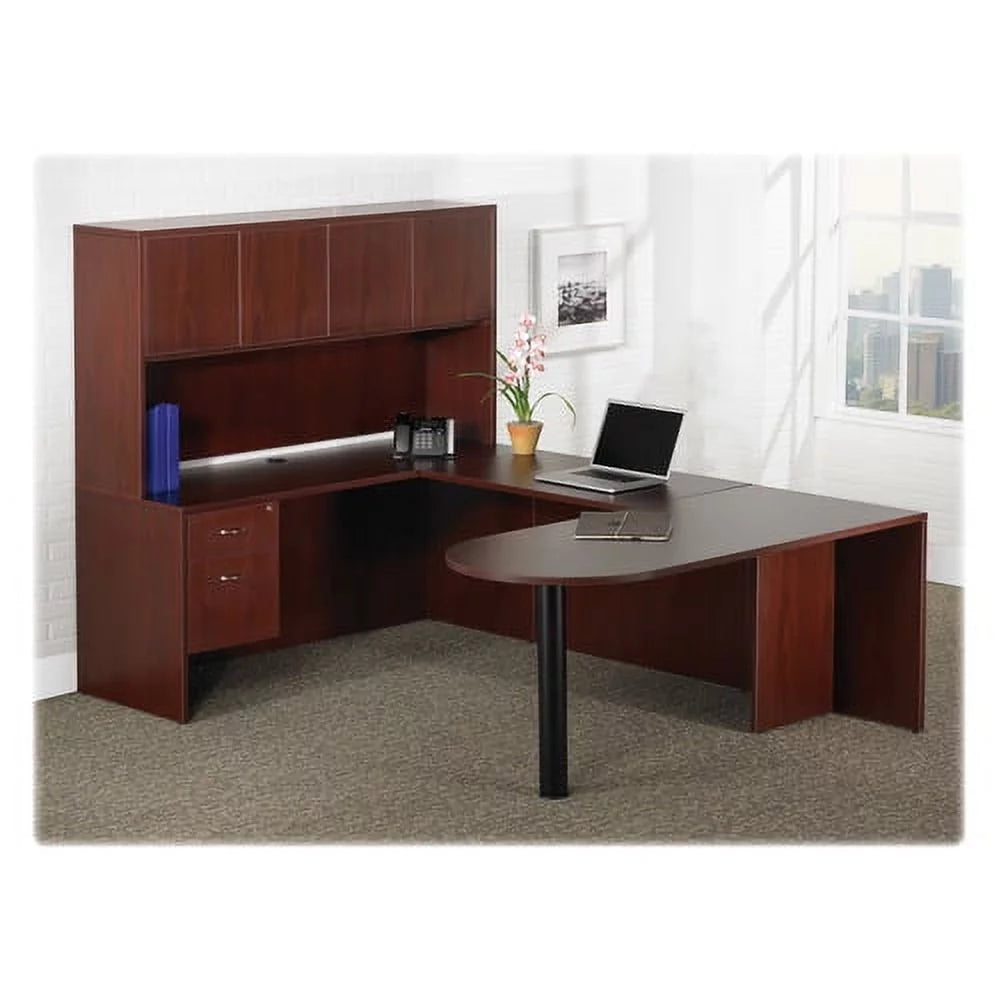 Laminate Mahogany Peninsula Desk O818865