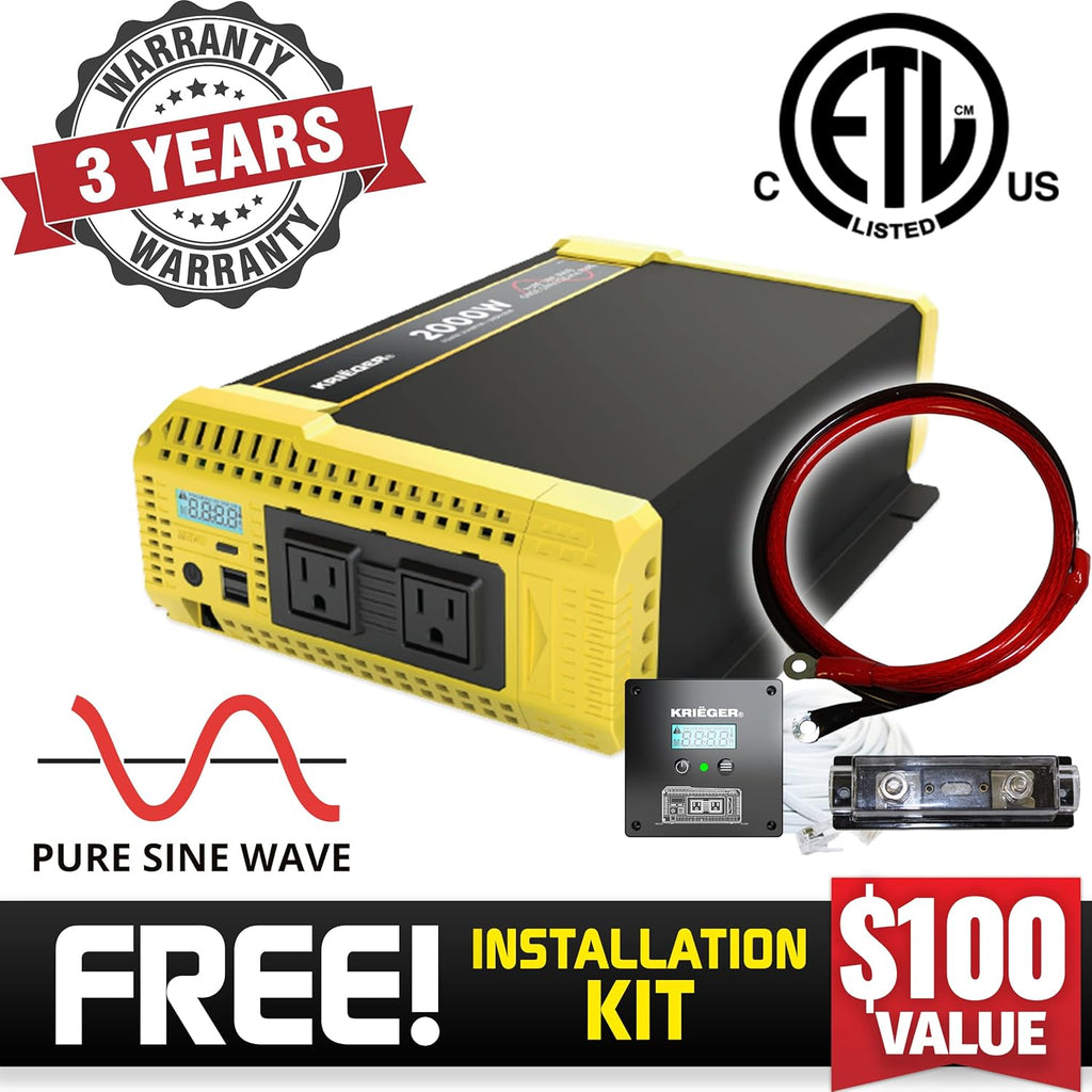 2000 Watt 12V Pure Sine Power Inverter D829081
