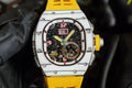 White Bezel Yellow Rubber Strap Tourbillon H56426