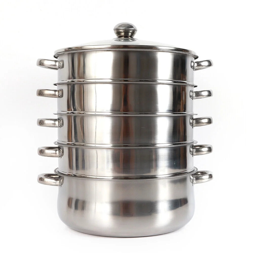 5-tier Stainless Steel Steamer with Lid T4654